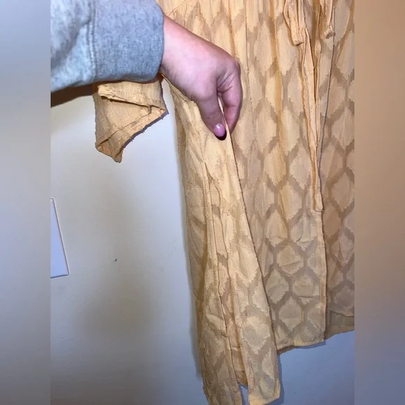 Maurices Yellow Boho Open Front Duster Tunic XS NWT Side Slits - Picture 5 of 11